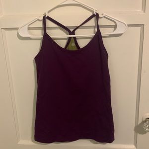 Lululemon maroon tank top with built in olive green sports bra
